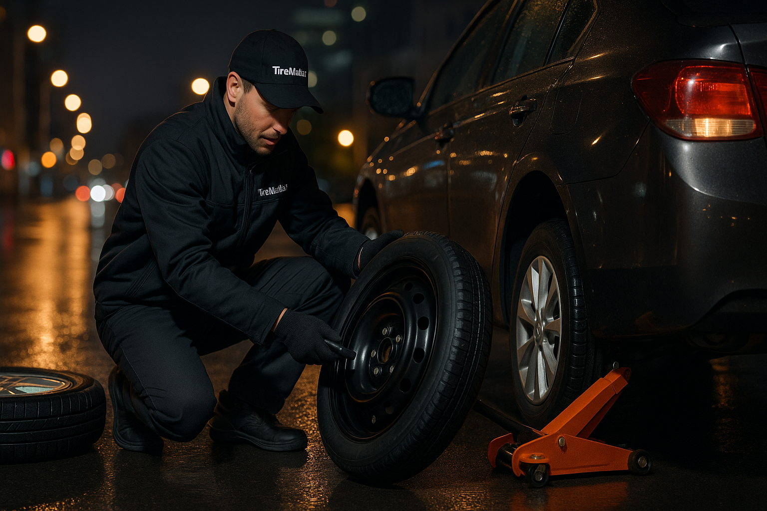 Установка запасного колеса мастером